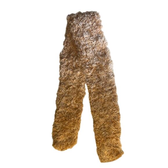 Adrienne Landau Accessories - Adrienne Landau Faux Fur/Wool Scarf 70" x 7" Tan/beige - Excellent